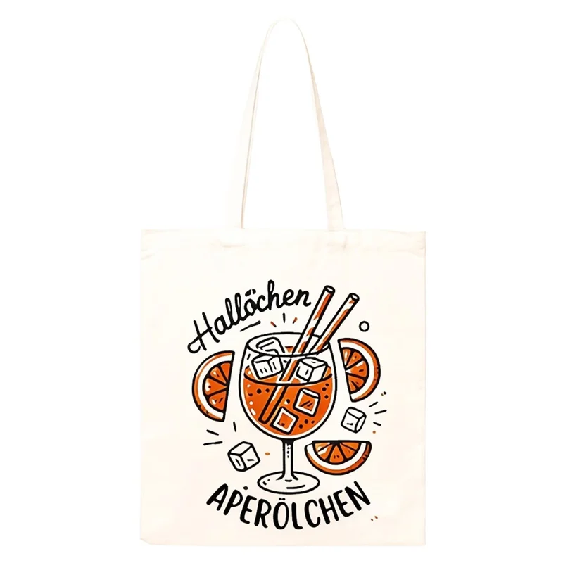 35x39cm Large Capacity Canvas Tote Bag Multi-Functional Reusable Printed Storage Shoulder Bag for Shopping Travel