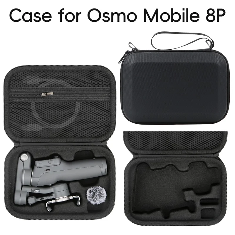 Custodia per DJI Osmo Mobile 8P Borsa portatile Custodia protettiva rigida in Lycra con rivestimento EVA - Nero