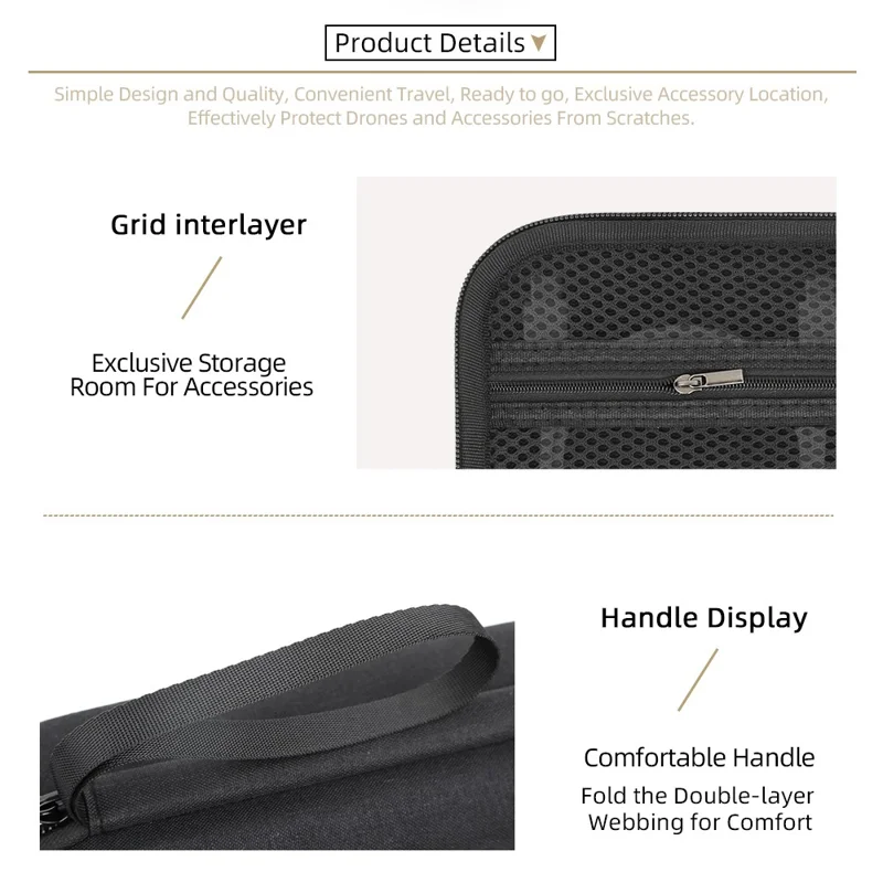 Custodia per DJI Osmo Mobile 8P Borsa da viaggio portatile in materiale Lycra Custodia protettiva a prova di urti con tracolla - Nero