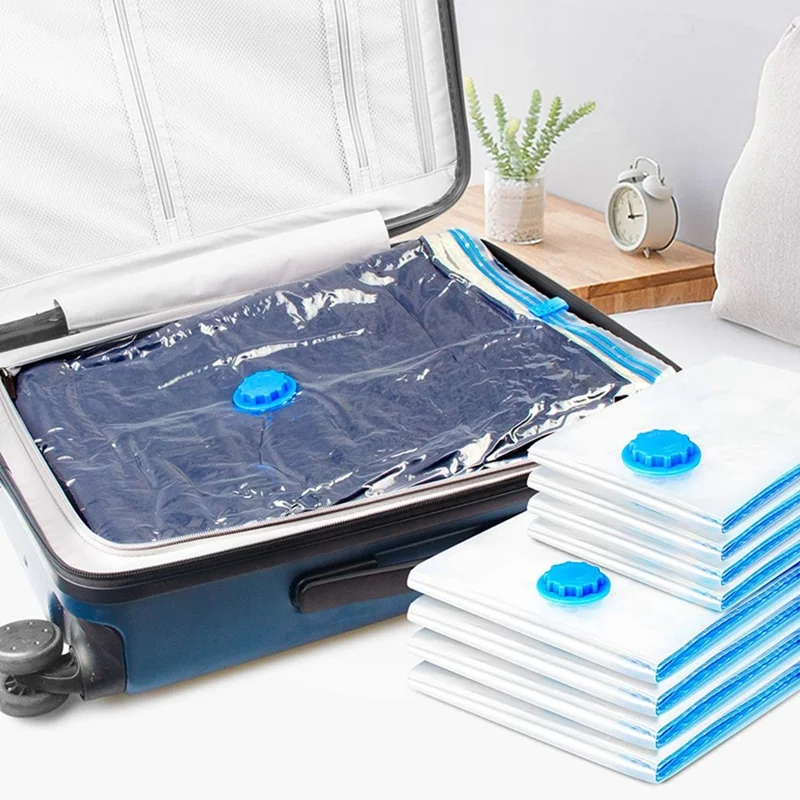 20Pcs / Set 5 Sizes Vacuum Storage Bags with Hand Pump Space Saver Compression Bags for Clothes Bedding