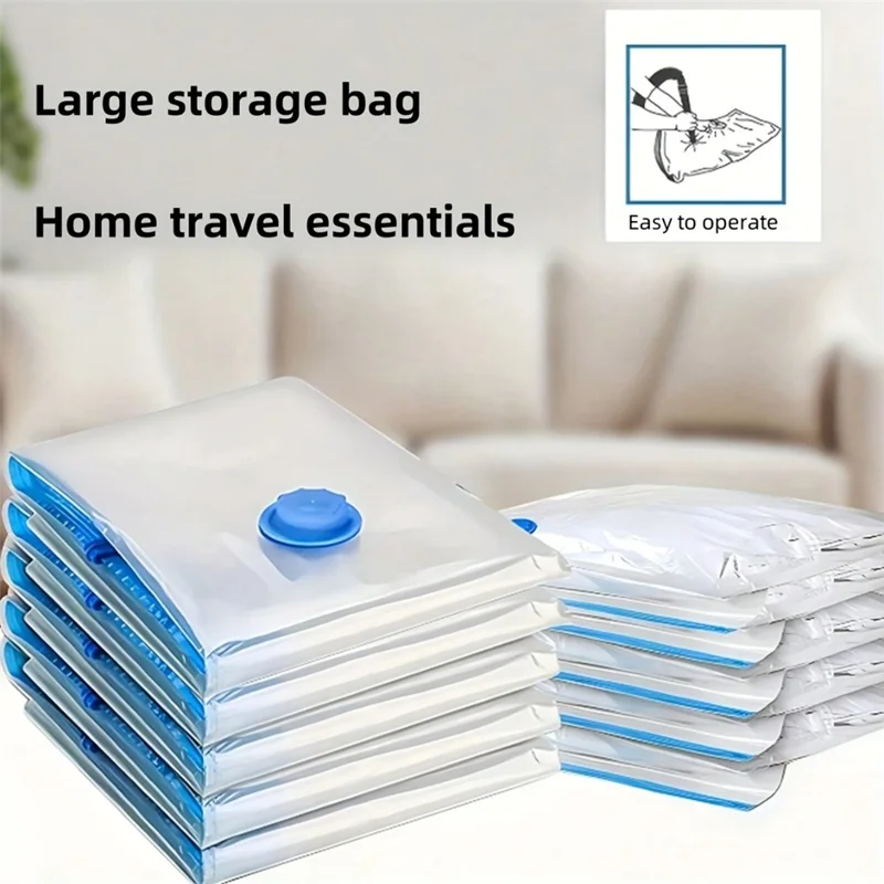 20Pcs / Set 5 Sizes Vacuum Storage Bags with Hand Pump Space Saver Compression Bags for Clothes Bedding