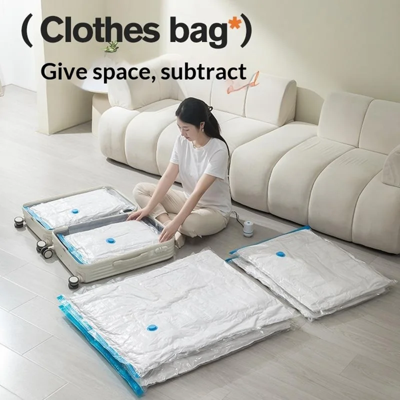 20Pcs / Set 5 Sizes Vacuum Storage Bags with Hand Pump Space Saver Compression Bags for Clothes Bedding