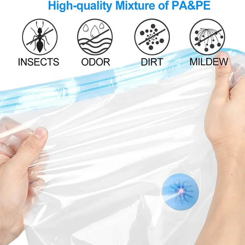 20Pcs / Set 5 Sizes Vacuum Storage Bags with Hand Pump Space Saver Compression Bags for Clothes Bedding