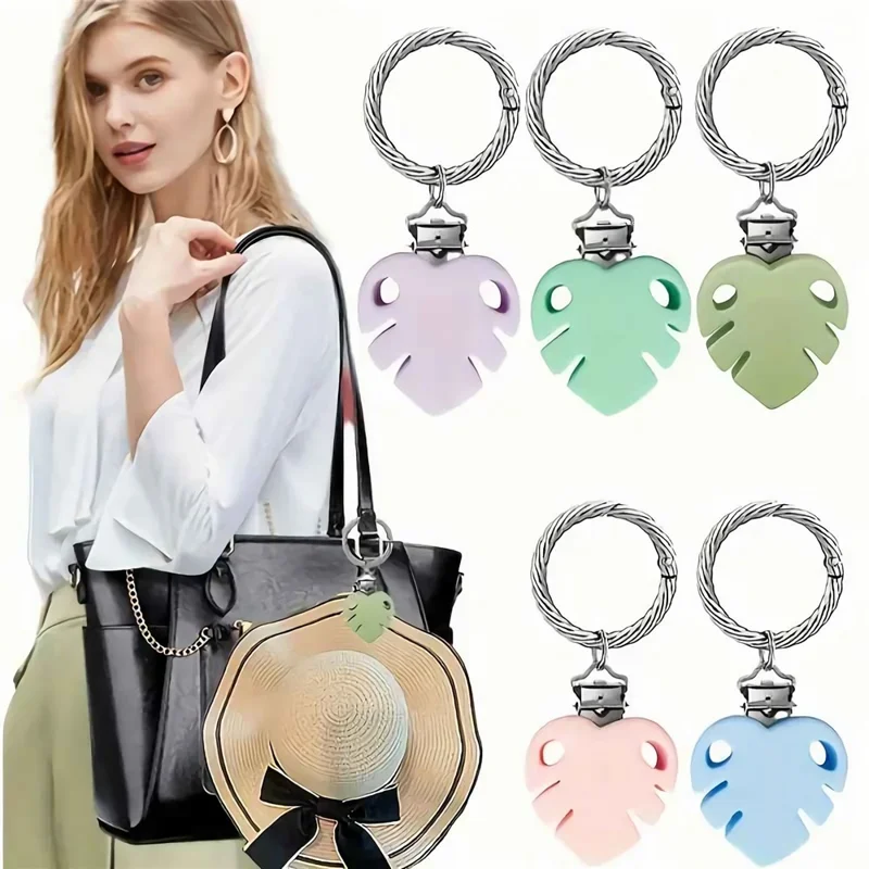 Colorful Flower Leaf Hat Clip Multi-functional Clip Travel Luggage Pendant Bag Accessory - White Daisy
