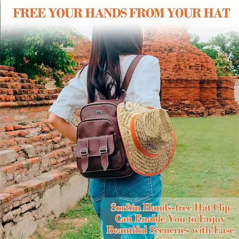 Colorful Flower Leaf Hat Clip Multi-functional Clip Travel Luggage Pendant Bag Accessory - White Daisy