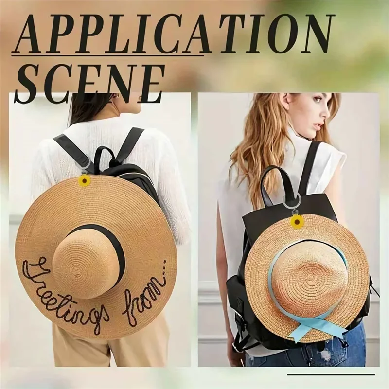 Colorful Flower Leaf Hat Clip Multi-functional Clip Travel Luggage Pendant Bag Accessory - White Daisy