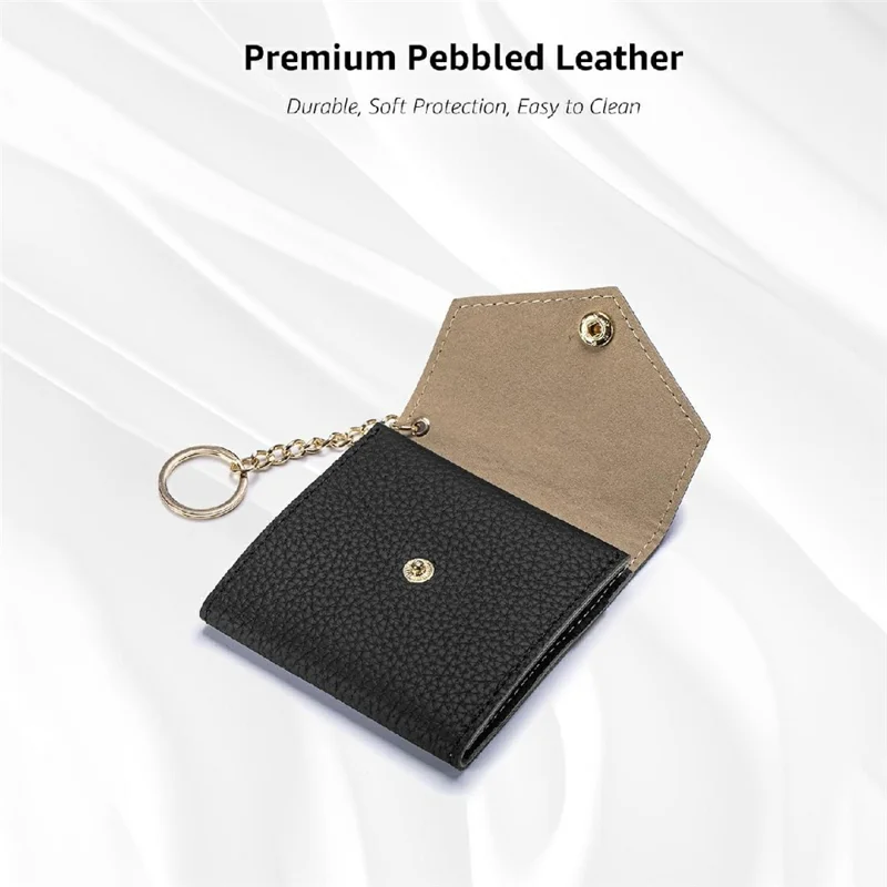 Travel Leather Jewelry Organizer Case Compact Portable Storage Bag for Earrings Rings Necklace - Black