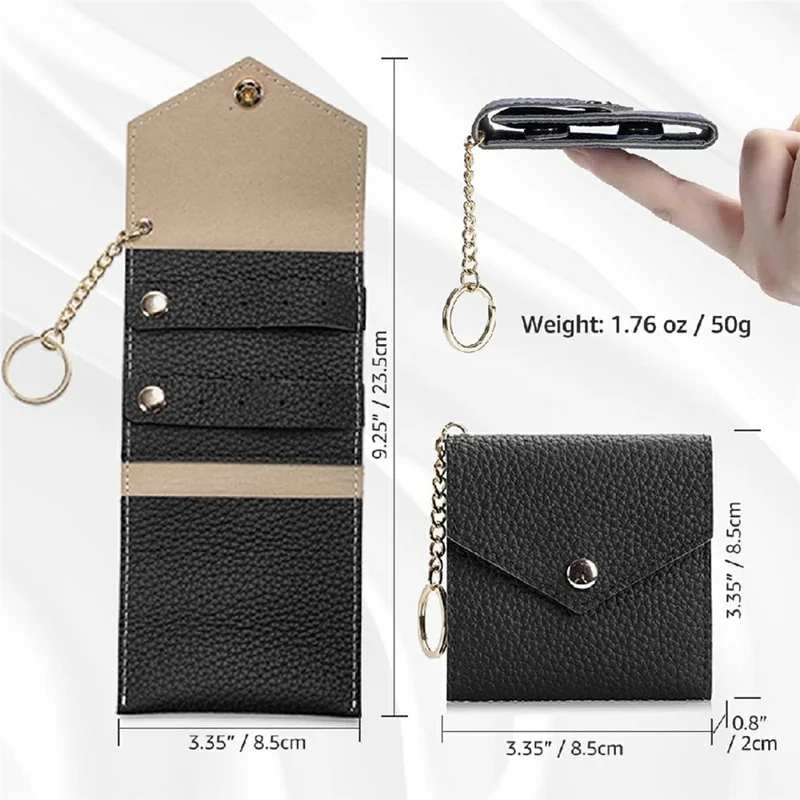 Travel Leather Jewelry Organizer Case Compact Portable Storage Bag for Earrings Rings Necklace - Black