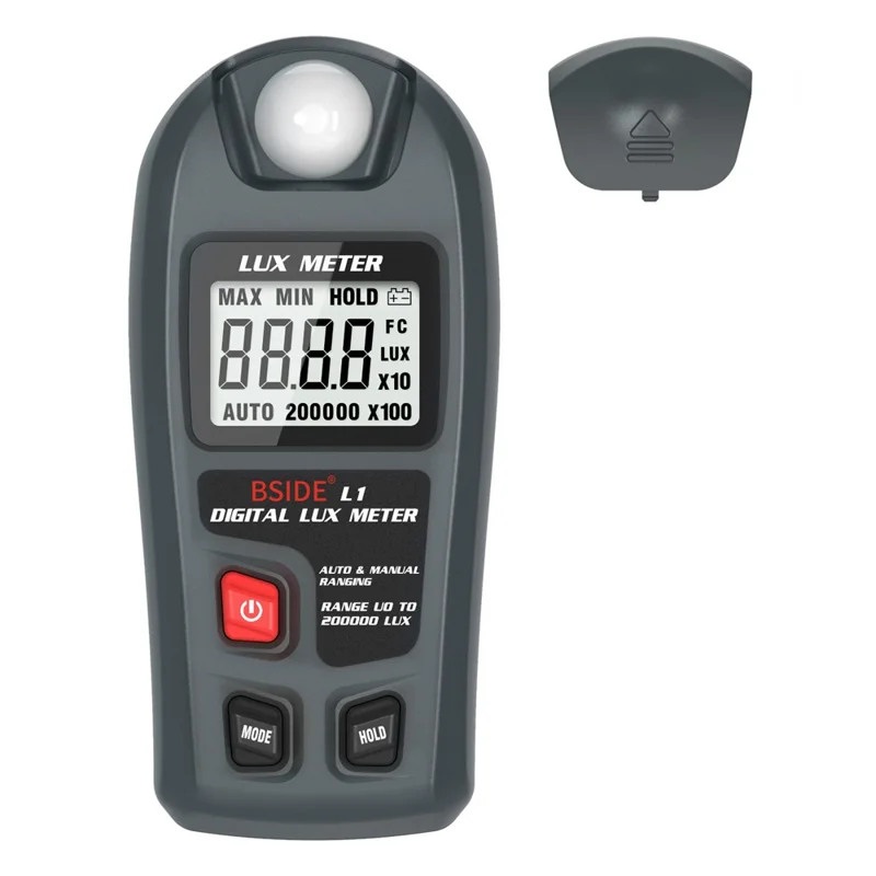 BSIDE L1 LCD-display digitalt Lux-meter 0-200000 Lux højpræcist bærbart lysmeter