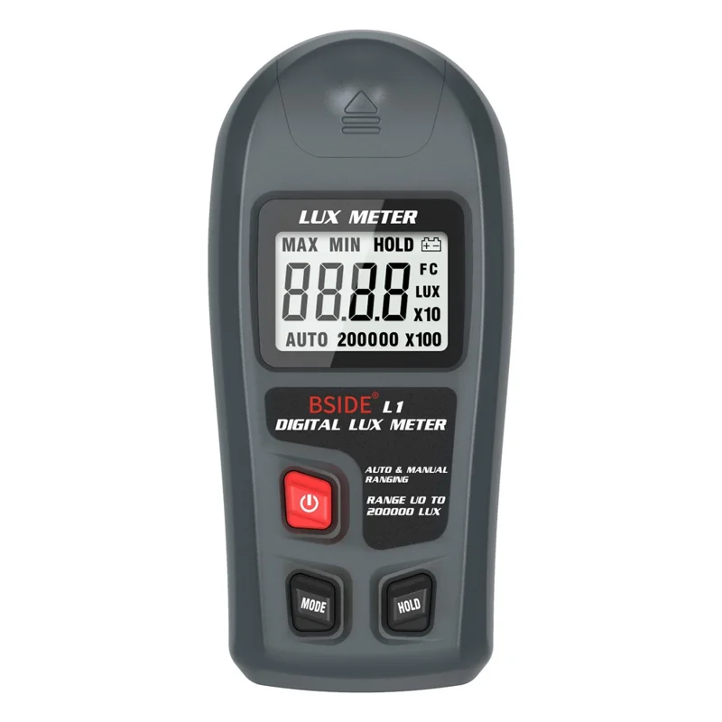 BSIDE L1 LCD-display digitalt Lux-meter 0-200000 Lux højpræcist bærbart lysmeter