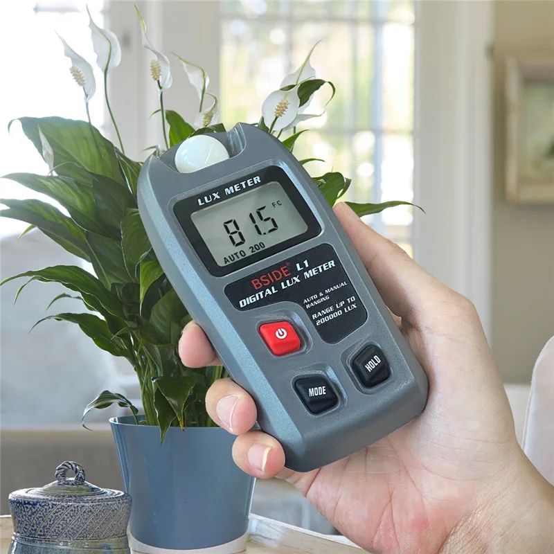 BSIDE L1 LCD-display digitalt Lux-meter 0-200000 Lux højpræcist bærbart lysmeter