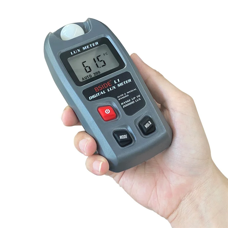 BSIDE L1 LCD-display digitalt Lux-meter 0-200000 Lux højpræcist bærbart lysmeter