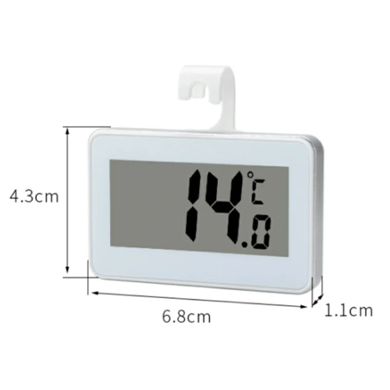 Digital køleskabs- og frysertermometer med LCD-display, krog, magnet, temperaturmåler til køkken og hjem
