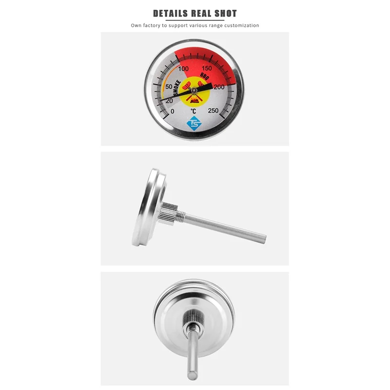 TS-BX63 Bimetallic Thermometer BBQ Oven Grill Industrial Boiler Round Digital Temperature Gauge