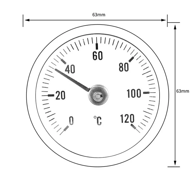 TS-W50A Bimetallic Thermometer 0-120 Degree Celsius Stainless Steel Industrial BBQ Oven Gauge