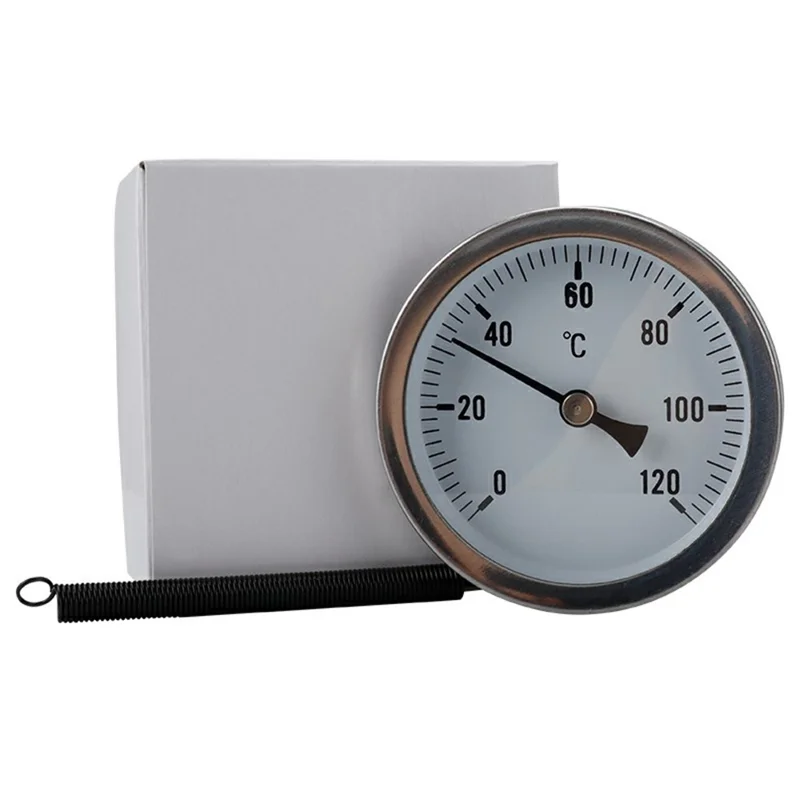 TS-W52 63 mm Skive 0-120 Grader Celsius Bimetallisk Termometer, Aksialmontering til Industriel Gas, Væske, Damp