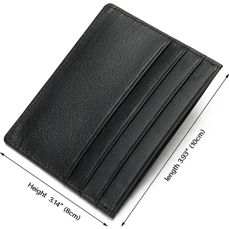 113 Slim Credit Card Holder 6 Card Slots PU Leather Wallet Compact Card Case Card Protector for Business Daily Use - Black
