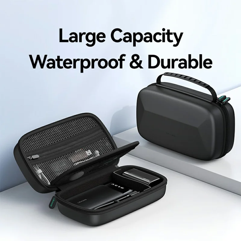 USAMS Jane09 8-inch Digital Storage Bag PU + EVA Waterproof Shockproof Carrying Case - Black