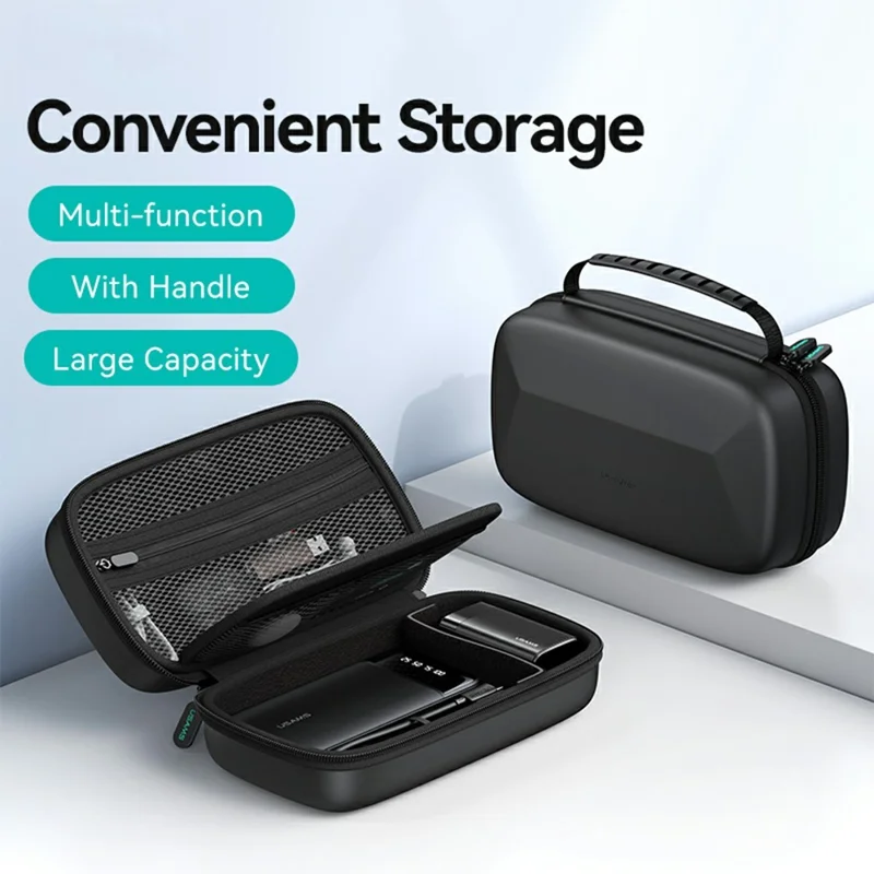 USAMS Jane09 8-inch Digital Storage Bag PU + EVA Waterproof Shockproof Carrying Case - Black