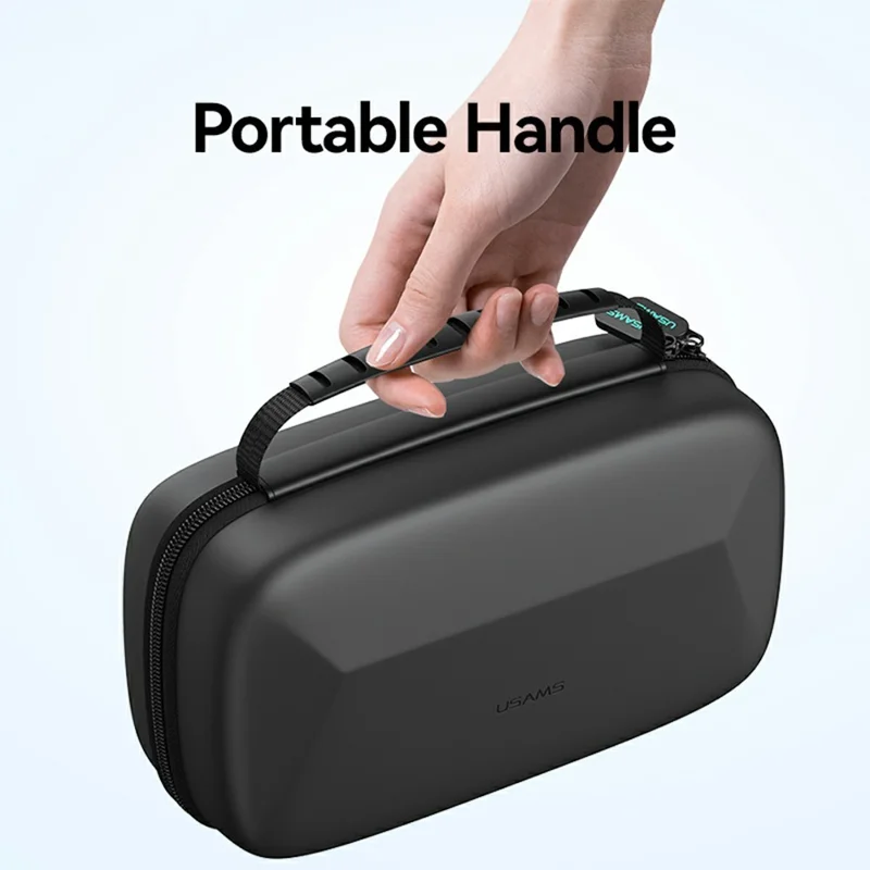 USAMS Jane09 8-inch Digital Storage Bag PU + EVA Waterproof Shockproof Carrying Case - Black