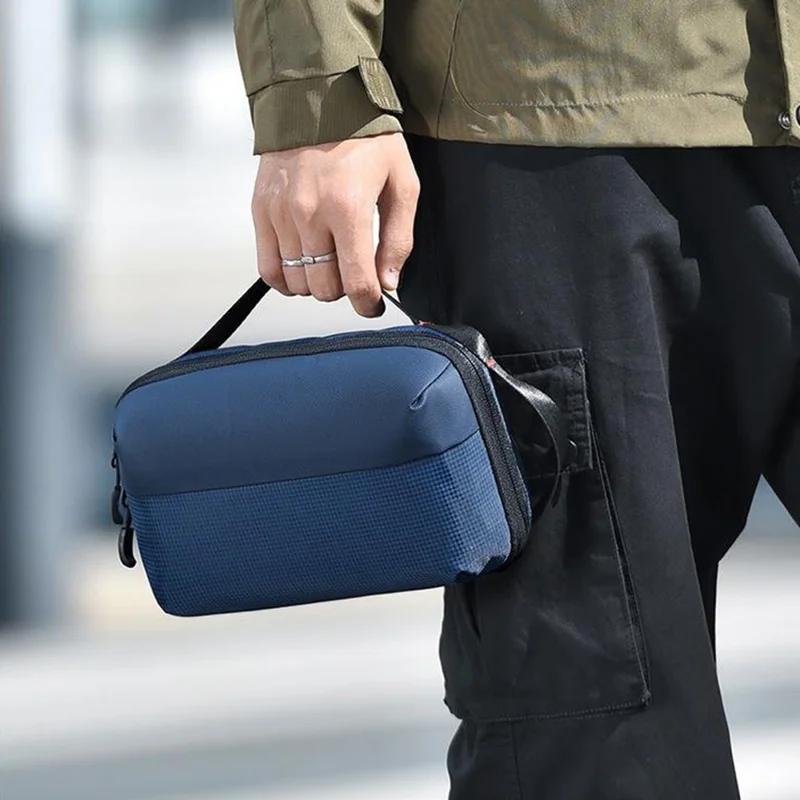 Accordion Style Storage Bag Multi-Compartment Waterproof Large Capacity Travel Organizer for Gadgets - Blue