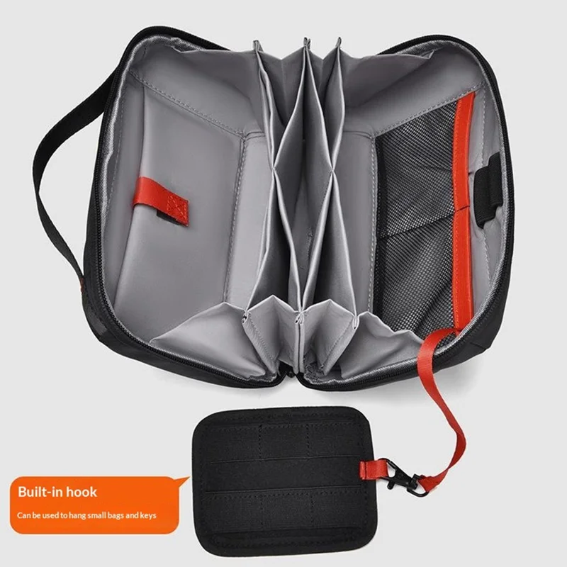 Accordion Style Storage Bag Multi-Compartment Waterproof Large Capacity Travel Organizer for Gadgets - Blue