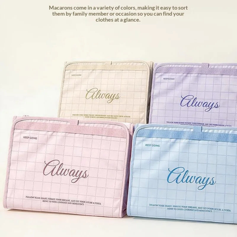 4 Compartments Travel Organizer Bag Foldable Hanging Storage Bag - Purple