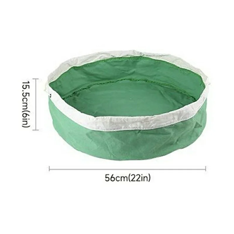 Size S 56 x 15.5cm Drawstring Toy Storage Bag Play Mat Cotton Canvas Kids Building Block Organizer - Green