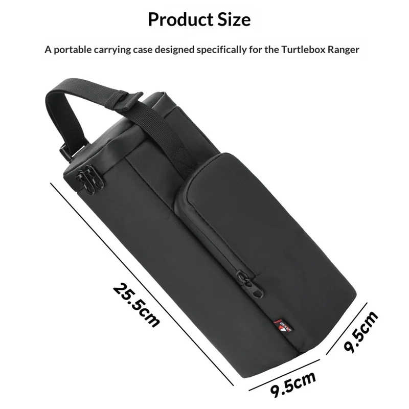 Borsa Portatile per Altoparlante Turtlebox Ranger Bluetooth Impermeabile Custodia Protettiva in Nylon con Maniglie - Nero