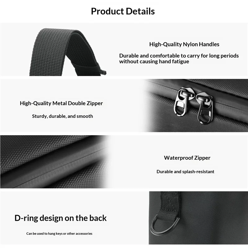 Borsa Portatile per Altoparlante Turtlebox Ranger Bluetooth Impermeabile Custodia Protettiva in Nylon con Maniglie - Nero