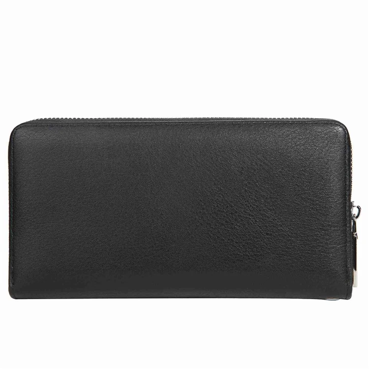 BAELLERRY S1081 PU Leder Herren Clutch Bag Große Kapazität Reißverschluss Lange Geldbörse mit Handschlaufe - Schwarz