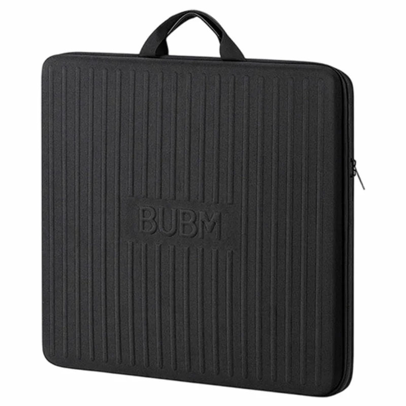 BUBM Hard Shell EVA Carrying Case for Gaming Peripherals 55 x 55 x 6.5cm Shockproof Multi-Compartment Organizer Bag - Black
