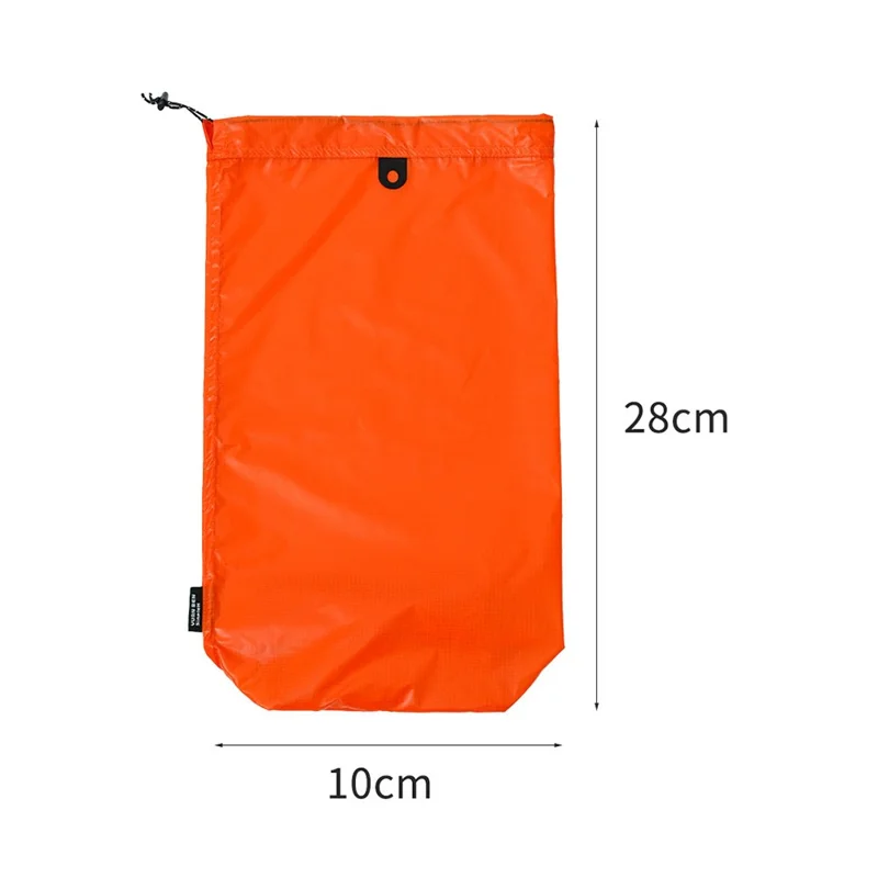 Size S 28 x 10 cm Slipper Storage Bag 15D Silicone-Coated Nylon Waterproof Drawstring Pouch for Travel - Orange