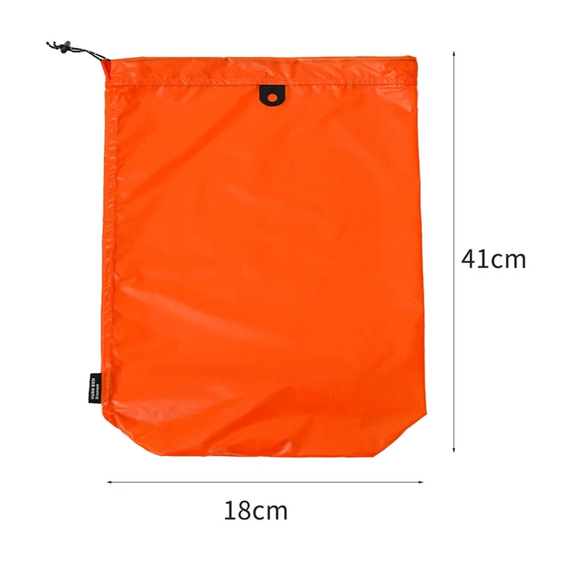 Size L 41 x 18 cm Slipper Storage Bag 15D Silicone-Coated Nylon Waterproof Drawstring Pouch for Travel - Orange