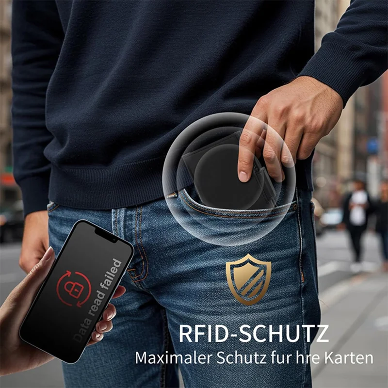 RFID Blocking Aluminum Wallet Quick Release Pop-up Card Holder with Zipper Coin Pocket - Black