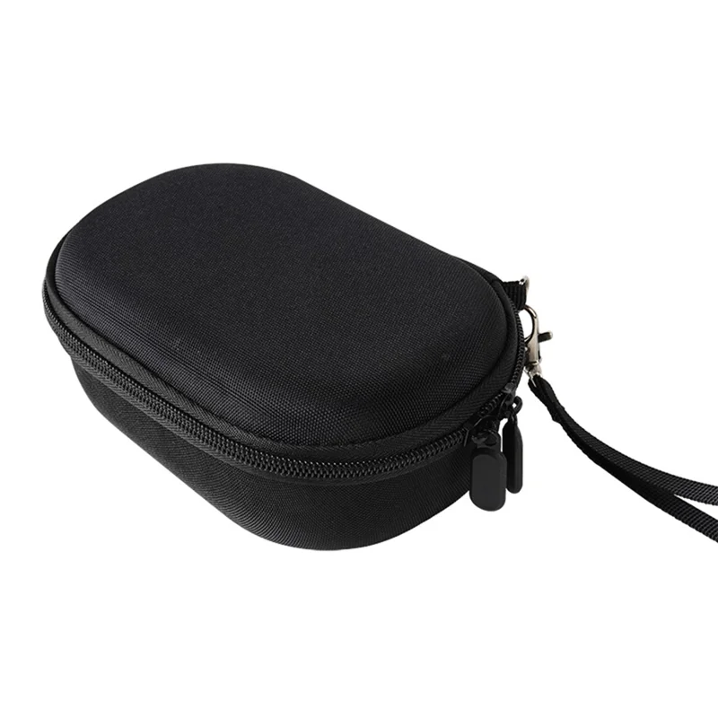 For JBL Clip5 Speaker EVA Hard Shell Pouch Wrist Strap Carrying Case with Top Mesh Compartment - Black