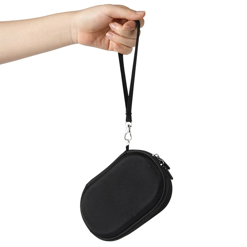 For JBL Clip5 Speaker EVA Hard Shell Pouch Wrist Strap Carrying Case with Top Mesh Compartment - Black