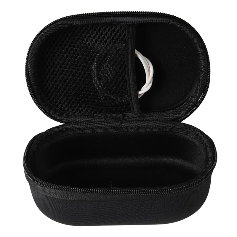For JBL Clip5 Speaker EVA Hard Shell Pouch Wrist Strap Carrying Case with Top Mesh Compartment - Black