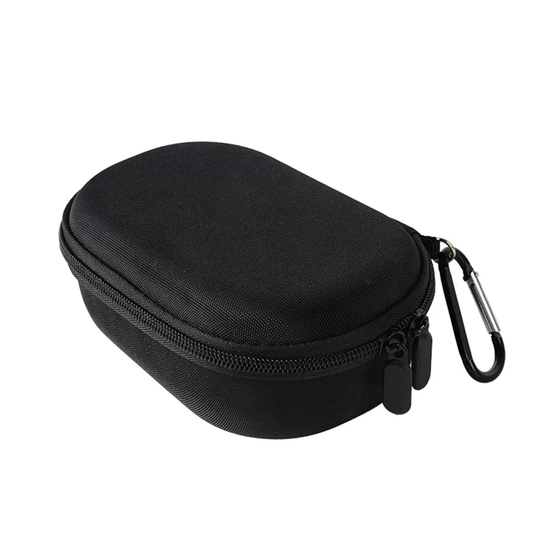 For JBL Clip5 Speaker EVA Hard Shell Pouch Wrist Strap Carrying Case with Top Mesh Compartment - Black