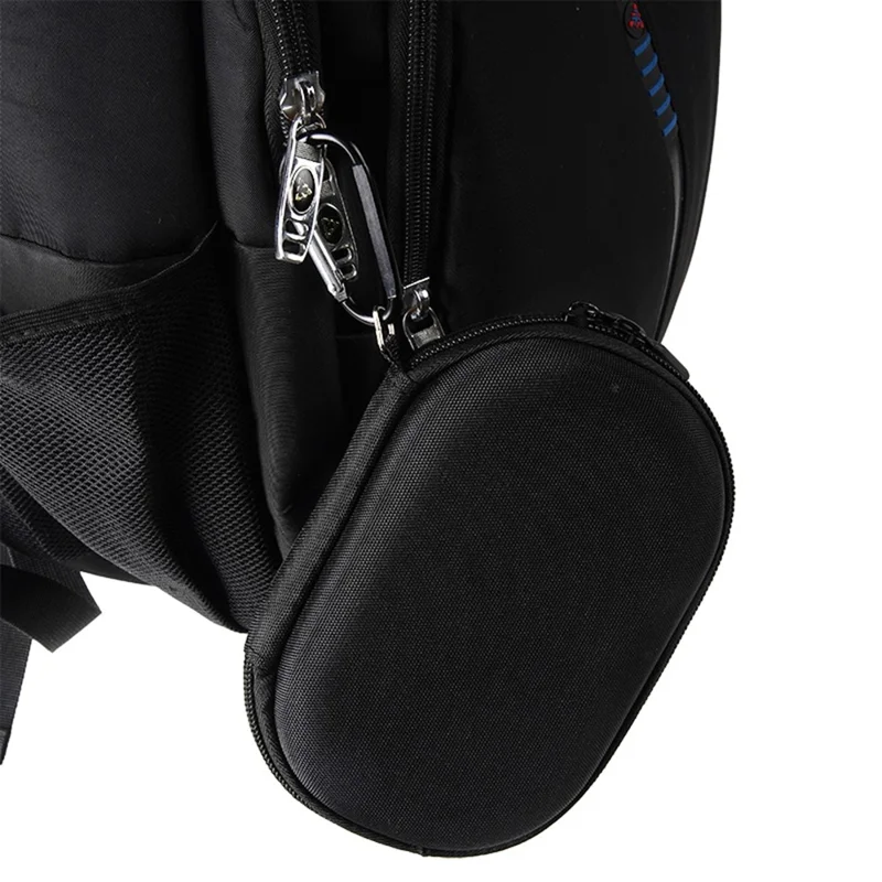 For JBL Clip5 Speaker EVA Hard Shell Pouch Wrist Strap Carrying Case with Top Mesh Compartment - Black