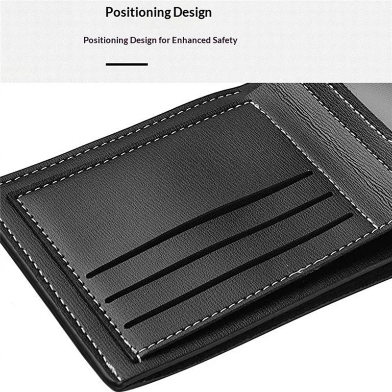 DEABOLAR Card Slots Wallet Bifold PU Leather ID Window Cash Compartment Card Holder for Men - Black