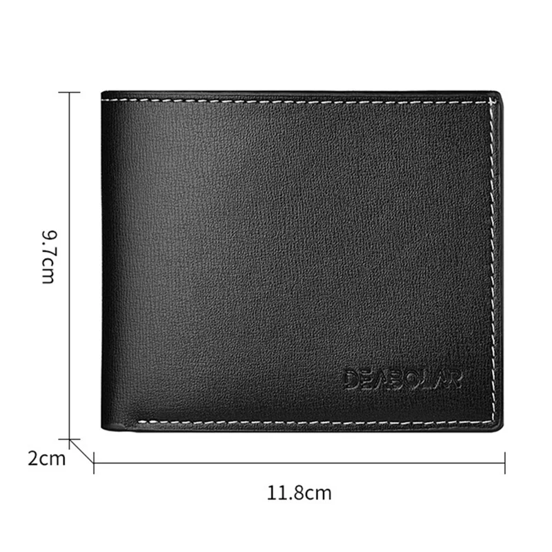 DEABOLAR Card Slots Wallet Bifold PU Leather ID Window Cash Compartment Card Holder for Men - Black