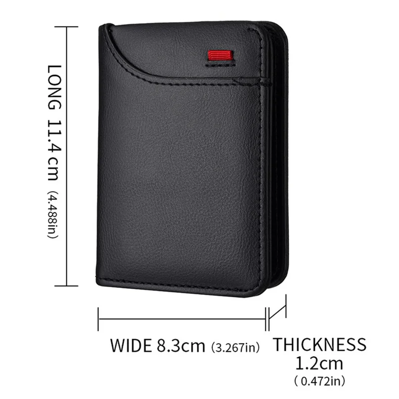 DEABOLAR K3309 PU Leather Card Holder Wallet Multiple Card Slots with Transparent ID Window - Brown / Wrinkle Texture