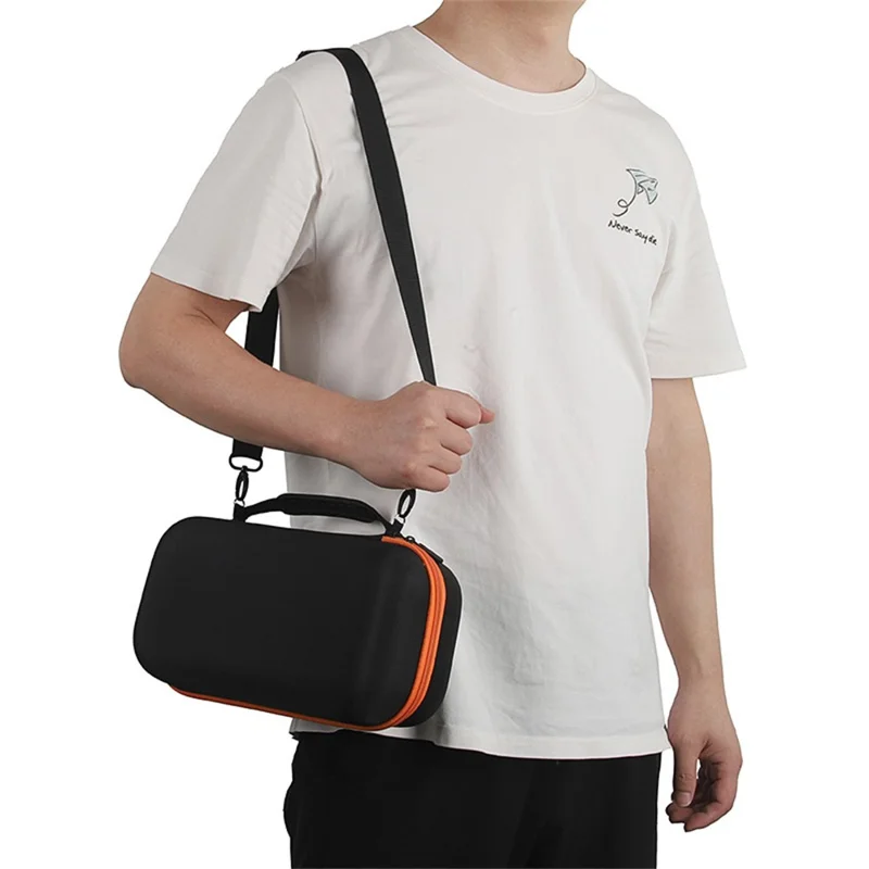 For JBL Pulse 6 EVA Travel Case Soft Lining Carrying Strap Dual Zipper - Orange Liner