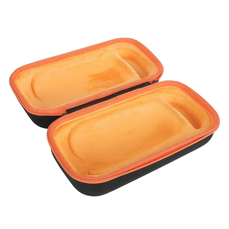 For JBL Pulse 6 EVA Travel Case Soft Lining Carrying Strap Dual Zipper - Orange Liner