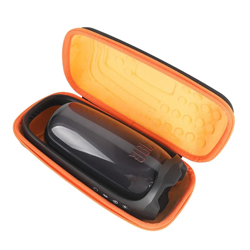 For JBL Pulse 6 Storage Bag Hard EVA + Oxford Cloth Shock Absorbing Zipper Carrying Case with Shoulder Strap - Inner Orange