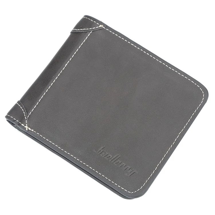 BAELLERRY D9150 Retro Men PU Leder Kurze Brieftasche Bi-fold Karten Bargeld Halter Tasche - Schwarz / Horizontaler Typ