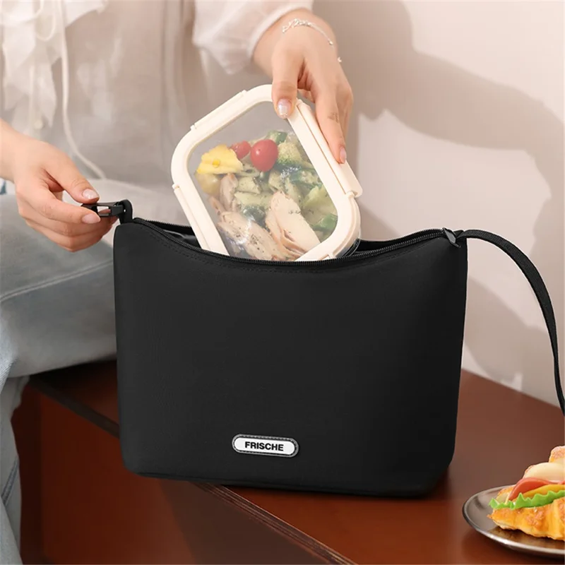 Lunch Bag Waterproof Large Capacity Curved Opening Polyester + PEVA Cooler Bag for Office Work School - Blue Stripes