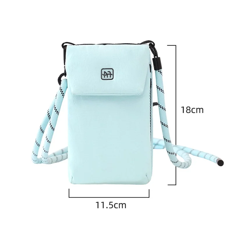 Crossbody Phone Bag Multi Compartment Waterproof Nylon Adjustable Strap Shoulder Pouch for 6.9 Inch Phone Storage - Blue