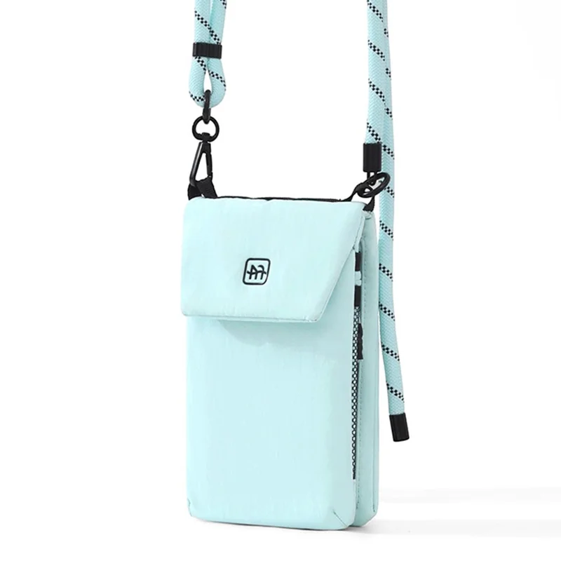 Crossbody Phone Bag Multi Compartment Waterproof Nylon Adjustable Strap Shoulder Pouch for 6.9 Inch Phone Storage - Blue
